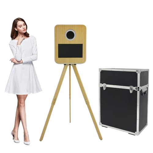 DOEL Photo Booth Machine，Portable Photo Booth with 15.6” Touch Screen, Vintage Photo Booth Machine with RGB Ring Light, Ideal for Weddings, Parties, Celebrations, and Events Rental