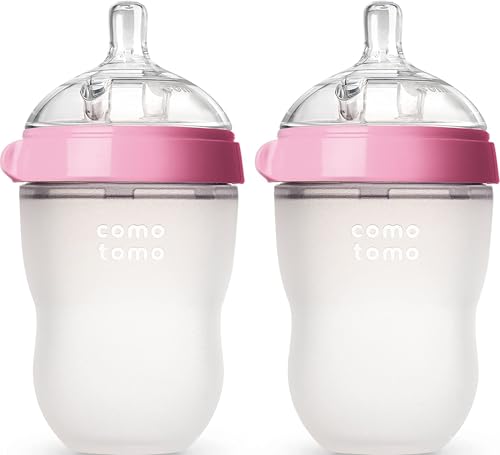 Image of Comotomo Baby Bottle Double Pack, Pink, 8oz