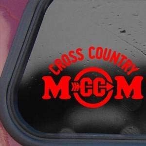 FocEnterprises Cross Country Mom Red Decal Sticker Wall Laptop Die-Cut Red Decal Sticker