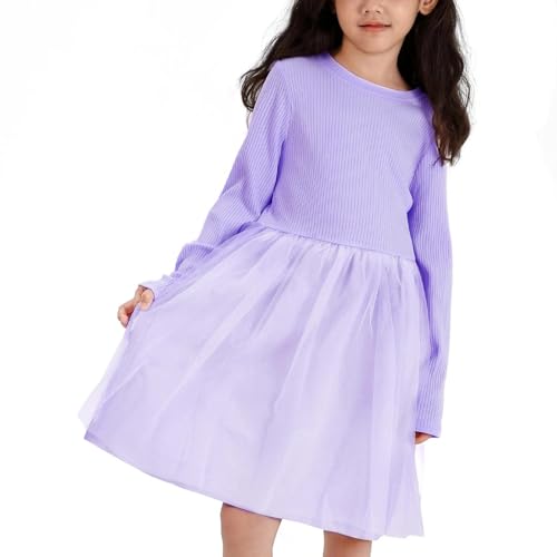 Little Bitty Girls Tutu Dress Long Sleeve Tulle Dresses Kids Midi Casual Outfits Princess Birthday Party Clothes 4-13 Years