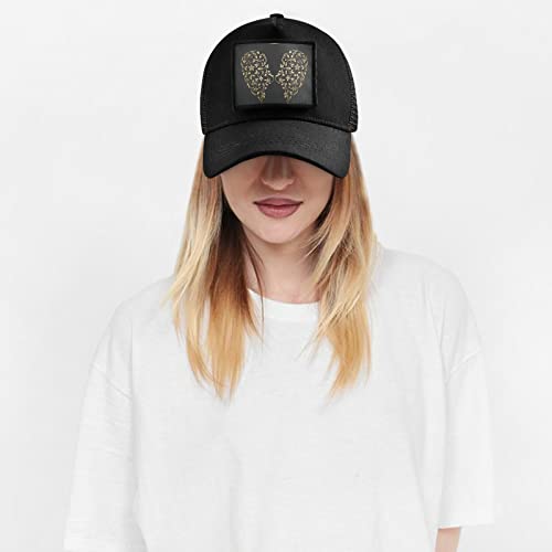 Angel Golden Wing Trucker Hat Black Hats For Men Woman Baseball Cap Fitted Snapback Hats Adjustable Strap Ball Caps #TOP4