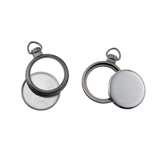 Image of Tim Holtz Idea-Ology Mini Pocket Watch Embellishments 2 /Pack, Antique Nickel (TH93274),Silver