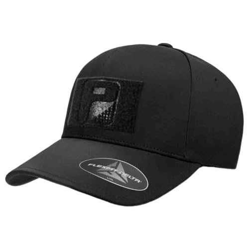 Pull Patch Delta Flexfit Hat | Black Tactical Cap | L/XL | Moisture-Wicking | 2x3 in Loop Surface to Attach Patches