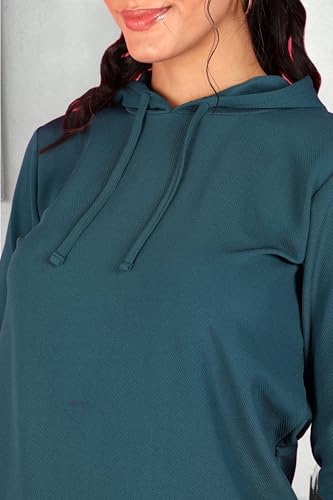 Image of POPWINGS Casual Solid Hooded Pocket Sweatshirt for Women || Women Sweatshirts Casual Wear ||Stylish Western Winter Wear Sweatshirts for Women