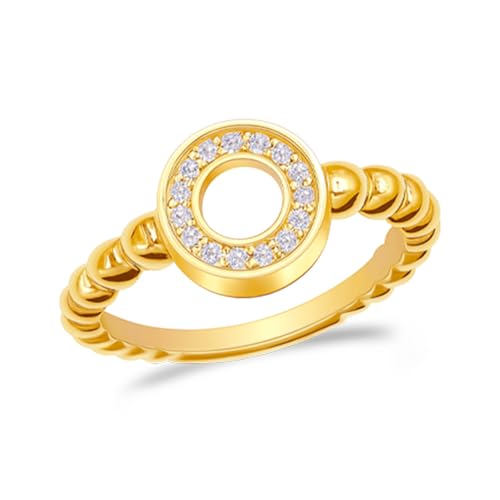 Image of TRUESILVER ACPL 925 Sterling Silver Eternity Wedding Band Pave CZ Circle Caviar Bead Statement Ring for Women