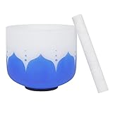 6/7 / 8Inch Designs Quartz Crystal Singing Bowls Gradient Design Yoga Bowls with Hammer and Round Rubber Rings