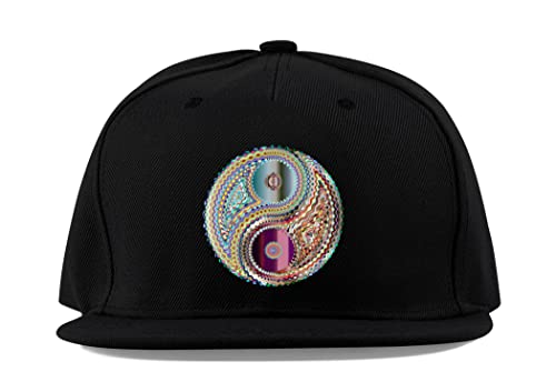 Casquette de baseball respirante Yin et Yang vaporwave en coton noir
