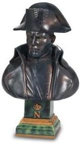 Vianaya Reproduction of Napoleon Bust by the Pinedido Sculptor - Medium 12.5 cm - Quality Resin - Bronze Colour with Green Marble Base - Glossy Look