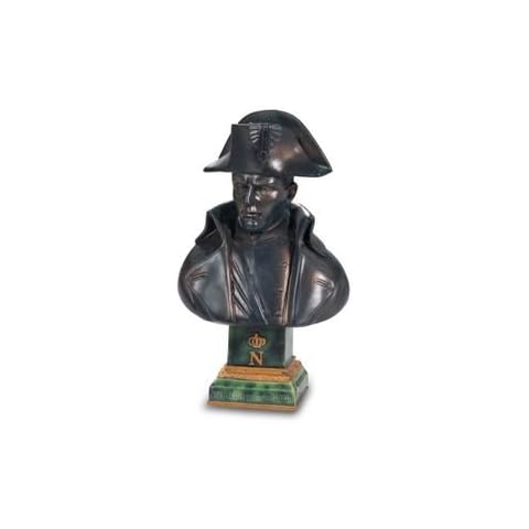 Vianaya Reproduction of Napoleon Bust by the Pinedido Sculptor - Medium 12.5 cm - Quality Resin - Bronze Colour with Green Marble Base - Glossy Look Cover