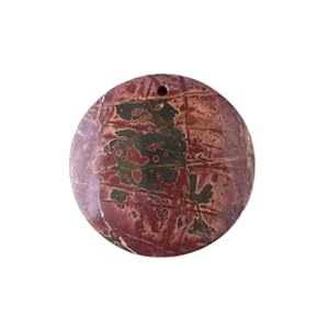Cherry Blossom Beads Red Cherry Creek Jasper 40mm Top Front to Back Drilled Coin Pendant with a Flat Back – 1 per bag