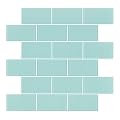 CASAPALACE Peel and Stick Glass Subway Tile, Light Blue Backsplash Stick on Glass Tiles for Kitchen Bathroom Wall (5 Sheets, 4.23 SQ.FT.)