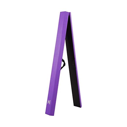ZELUS 8 ft /9.5 ft Folding Gymnastics Balance Beam, Floor Balance Beam with Carry Handles Anti-Slip Base for Kids, Beginners and Professional Gymnasts (9.5ft, Violet)