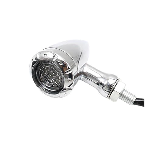 Intermitentes de moto universales cromados en pack de 2 unidades para luz de señal y giro 6
