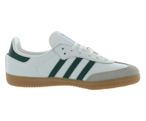 adidas Samba OG Preschool Lifestyle Shoes (Cloud White/Collegiate Green/Gum)2