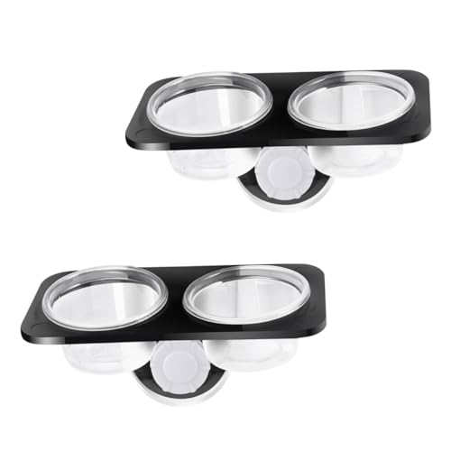 COLLBATH 2Pcs Reptile Food Bowl with Suction Cup Wall Hanging Feeder for Lizards and Geckos Durable Feeding Supplies with Strong Suction for Stable Use Tanks