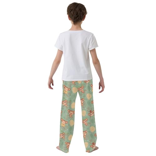 ZZXXB Monkeys Have Fun Boys Long Pants Soft Trousers Elastic Waist Kids Lounge Bottoms with Pockets S-XL3