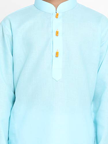 Image of JBN Creation Boys Cotton Blend Kurta Pyjama Set - Ethnic Elegance for Festivals | Comfortable Classic Collar Full Sleeves Kurta for Kids
