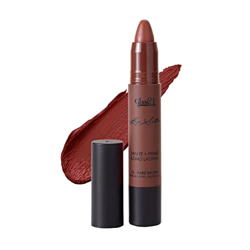 Image of Glam21 Lip Sutra Non-Transfer Crayon Lipstick |Lightweight & Longlasting| Creamy and comfortable on lips -2.8 gm | Bare Brown-12