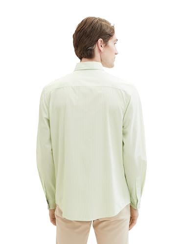 TOM TAILOR Herren Regular Fit Basic Hemd mit Streifen, 35193 - Tender Sea Green Stripe, L – Ansicht 3