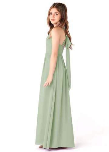 Chiffon Junior Bridesmaid Chiffon Dress Ruffle Flower Girl Dresses for Wedding A-Line Long Pageant Gown2