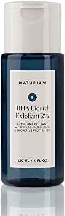 Naturium BHA Liquid Exfoliant 2%, Leave-on Face & Skin Care Exfoliating Pore Treatment, with Salicylic Acid & Bioactive Fruit Acids, 4 oz