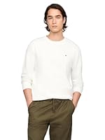 Tommy Hilfiger Men's M Amherst Cotton Sweaters, Milky Way, Medium
