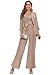 YMeiPaodw Elegant 3 Pieces Mother of The Bride Pant Suits with Jacket Long Sleeve Champagne Chiffon Formal Pants Suits for Women Size 16