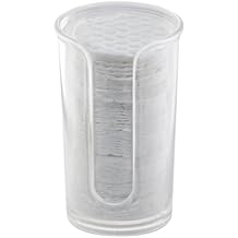 iDesign Round Cosmetic Cotton Pad Holder - Cosmetic Dispenser for Cotton Rounds - Clear