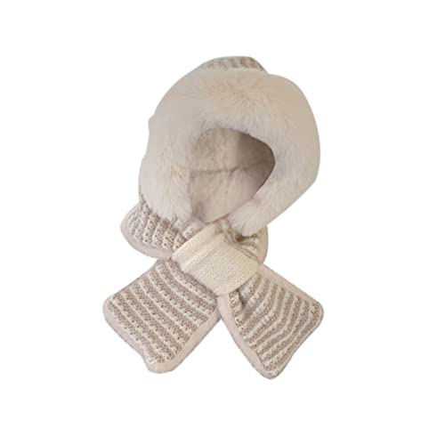 ISAKEN Damen Wintermütze Schal Set Eleganter Schlupfmütze Winddicht Schalmütze Fleece Gefüttert Wintermütze Warm Strickmütze Winter Herbst Gesichtshaube Strickmütze für Frauen Damen