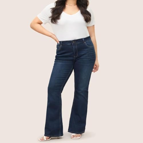 Curvola BBL Jeans, Tummy Control Baggy Straight Leg, Wide-Leg Straight Fit, Mid-Low Rise Stretch Jeans, Soft Breathable4