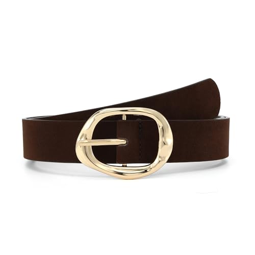Image of Earnda Women Leather Belt for Jeans Dresses Fashion Buckle Waist Belts
