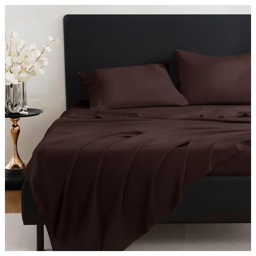 MCO Breathable Bed Sheets Set - Rayon Derived from Bamboo Sheets - Cool Bedding Set with 16" Deep Pocket (4 Pcs, King, Chocolate Brown)