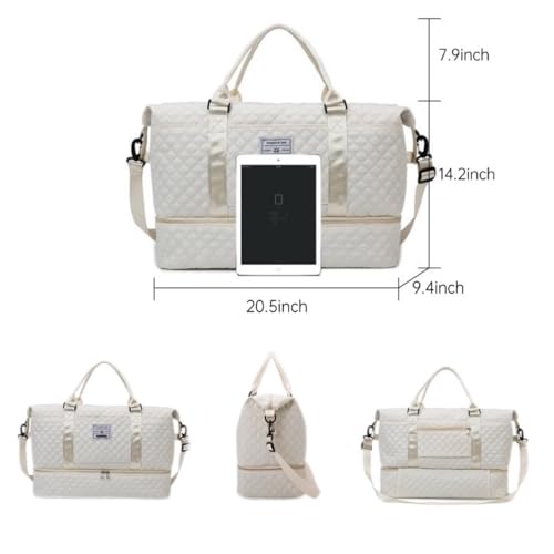 Gym Bag for Women with Shoe Compartment, Weekender Bag Travel Bag for Women, Dry-Wet Separation, and Multifunctional Large Capacity with Toiletry Bag 2 Pcs (Dark Blue)3