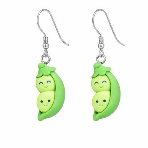 Pea Pod Earrings — Cute Resin Peapod Charms on...