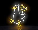 Duck Neon Signs for Wall Decor, Dimmable USB Powered Ducky LED Neon Light Decorations for Bedroom, Kids & Teen Boys or Girls Room, Christmas Gift (13.4' x 15.7'')