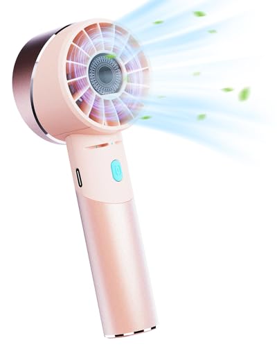 Lepwings Ventilador Portátil Potente, Mini Ventilador USB Recargable, 4 Velocidades y 5,5-16 Horas de Trabajo, Pequeño Ventilador Silencioso para Hogar, Oficina, Viajes y Exterior - Rosa