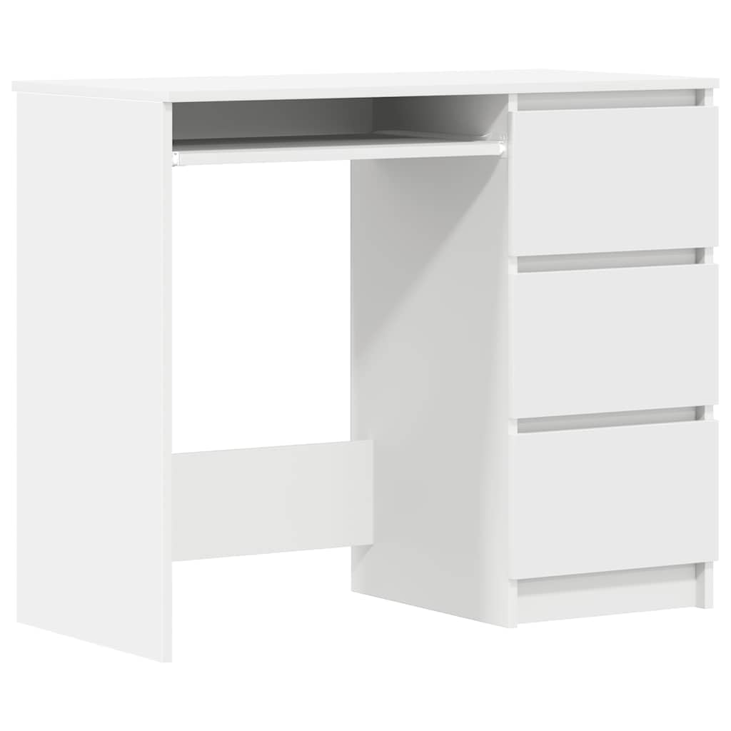 vidaXL Bureau, Table d'Ordinateur, Table d'Étude, Meuble de Salon Salle de Séjour Salle de Travail Maison Intérieur, Blanc Bois d'Ingénierie