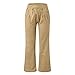 AQAYL Linen Pants Women Wide Leg Palazzo Pant Drawstring Elastic Waist Trousers Casual Boho Summer Pants Beach Vacation Khaki