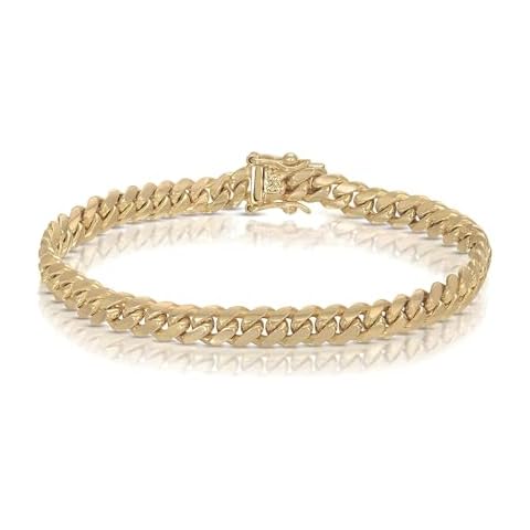 CG&KYGG 6mm Gold Plated Cuban Link Bracelet Cover