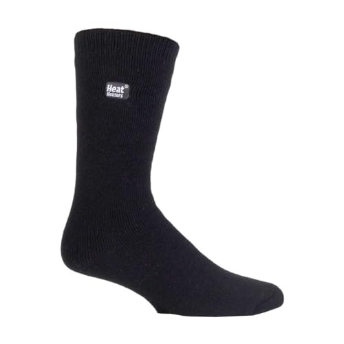 HEAT HOLDERS Lite - 3 Pairs Winter Thermal Socks for Men | Thin & Warm Socks (7-12 Black)