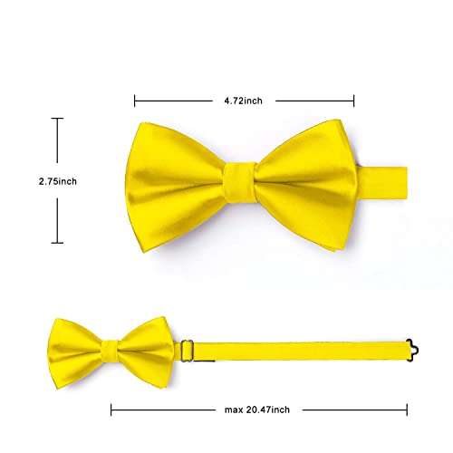 Image of HISDERN Bow Ties for Men Pretied Bowties Classic Formal Business Bow Tie Adjustable Tuxedo Bowtie for Wedding Party