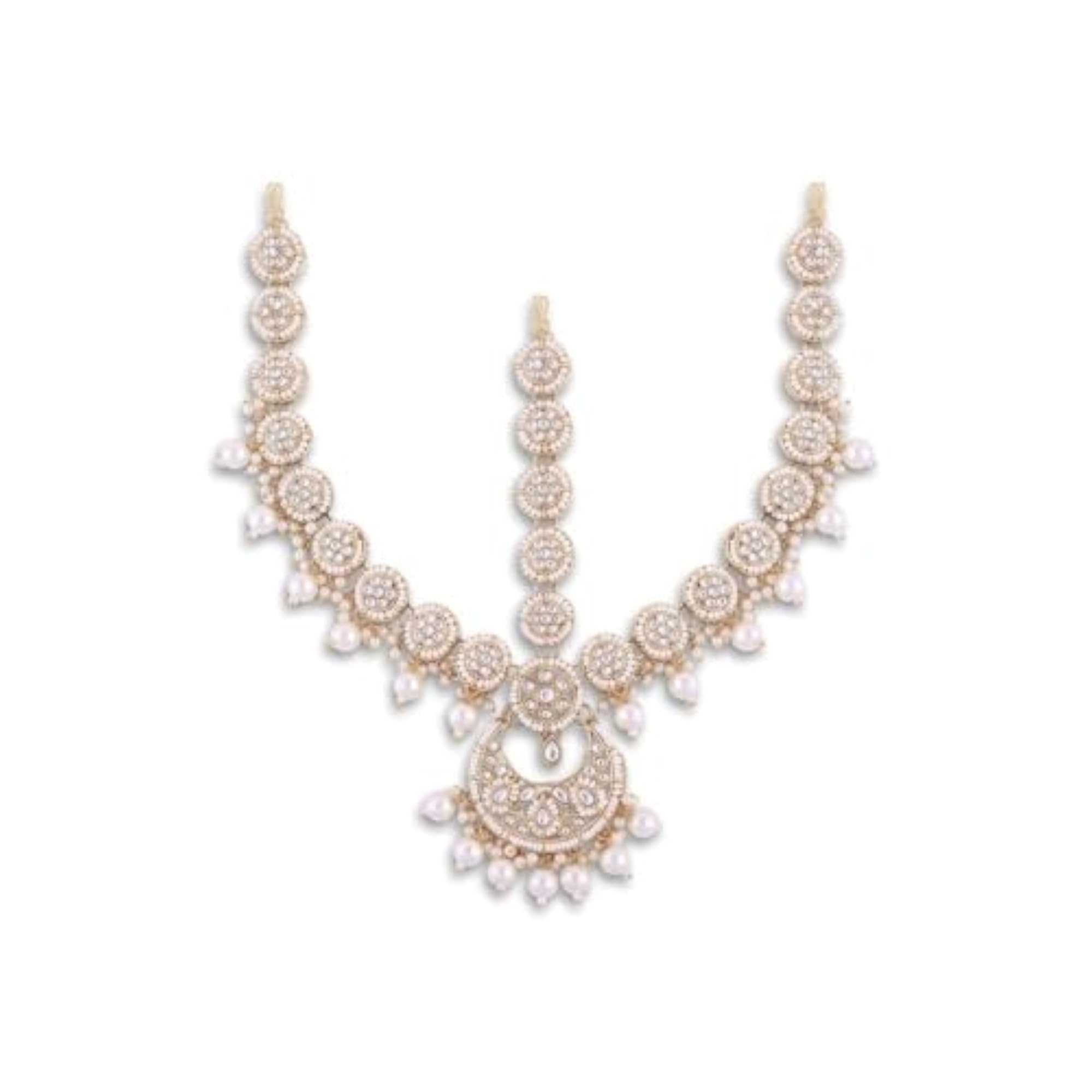 Golden Plated Stone Beaded Bridal Jewellery Set for Women