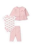 MONICA + ANDY Baby Bodysuit Zip Set, Size 18-24 Months, Pink, 100% Organic Baby Clothes for Girls & Boys, Pants, Hoodie & Bodysuit, Sustainable Super Soft Fabric, Sizes for Toddler, Newborn & Infant