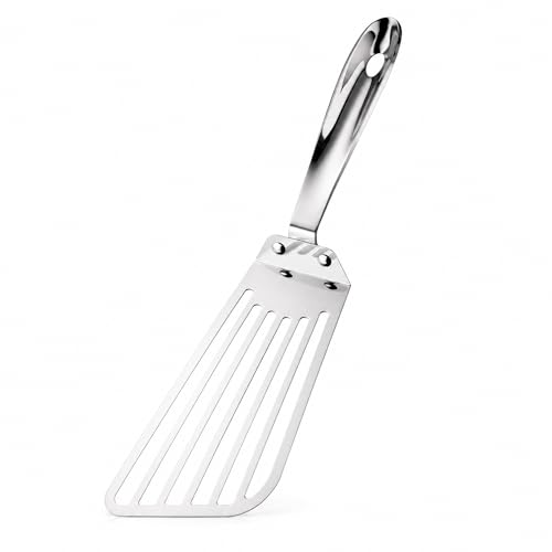 KSENDALO 18/8 Fish Spatula Stainless Steel Egg Turner, Silver