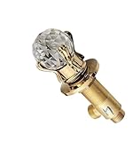 Robinet Poignée de rechange en cristal for robinet de lavabo de salle de bain, 2 poignées de robinet mitigeur d\'eau chaude et froide(Golden D)