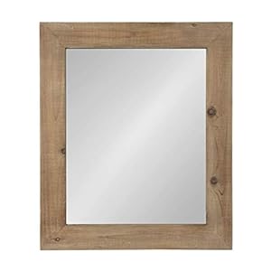 Kate and Laurel Garvey Wood Framed Wall Mirror 36×30 Rustic Brown