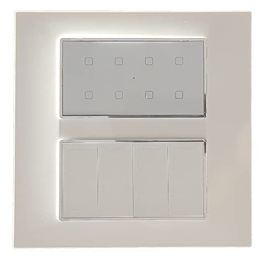 Image of Smarteefi Touch 8 Port Modular WiFi Smart Switch Board (7 Light Switch+ 1 Switch 16A), Customizable with add-on modules, Compatible with Alexa & Google Home, White (Size: 8M-Square (154mmx160mmx40mm))