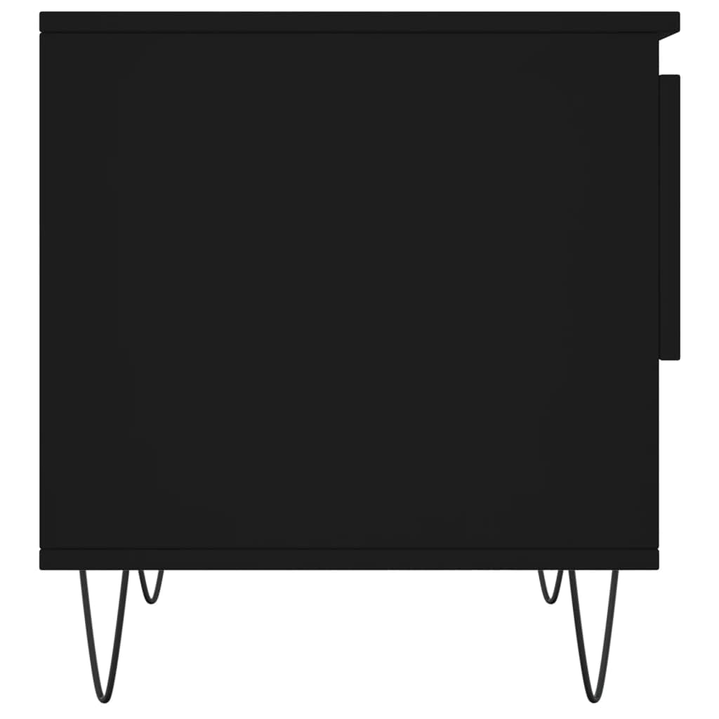 Homgoday Tavolino da caffè nero 50 x 46 x 50 cm, in legno ingegnerizzato, tavolino da tè per soggiorno, sala ricevimenti degli ospiti, camera da letto e ufficio, tipo 3