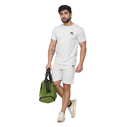 Image of D-GREEN Men's Basic Solid Cotton Round Neck Tracksuit for Athletics Jogging Gym and Sports