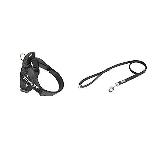 Pettorina JULIUS-K9 nera e guinzaglio super presa nero ...